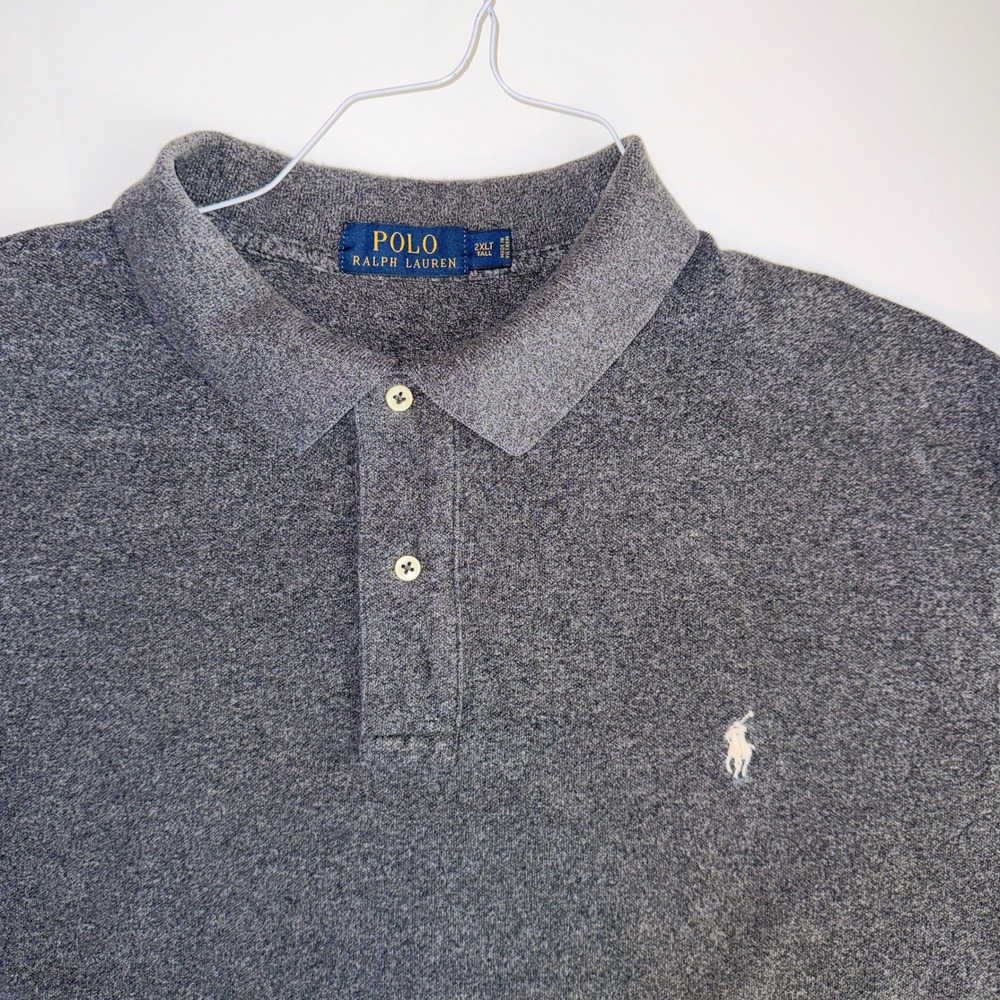 Polo Ralph Lauren Mens 2XLTall Charcoal Gray Cotton Short Sleeve Polo Shirt
